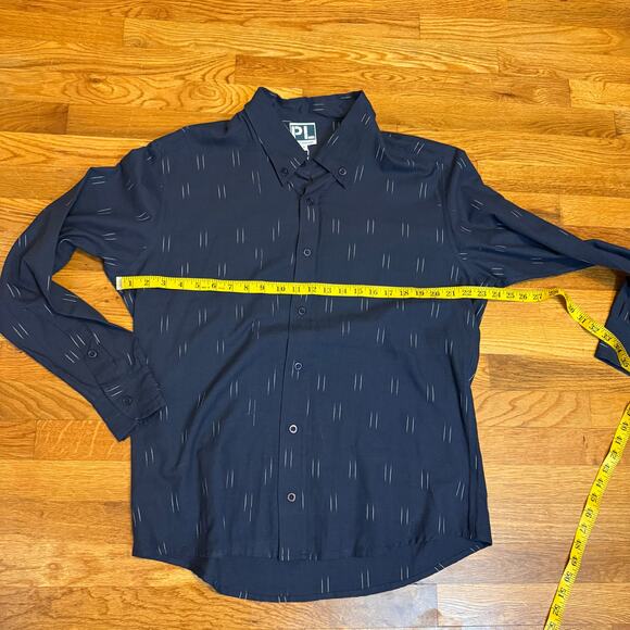PL Ethical Fashion for Men XL Organic Blue White Long Sleeve Button down Shirt - Picture 2 of 8